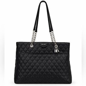 Nine West Quilted Black Tote Bag-Women’s sz OS